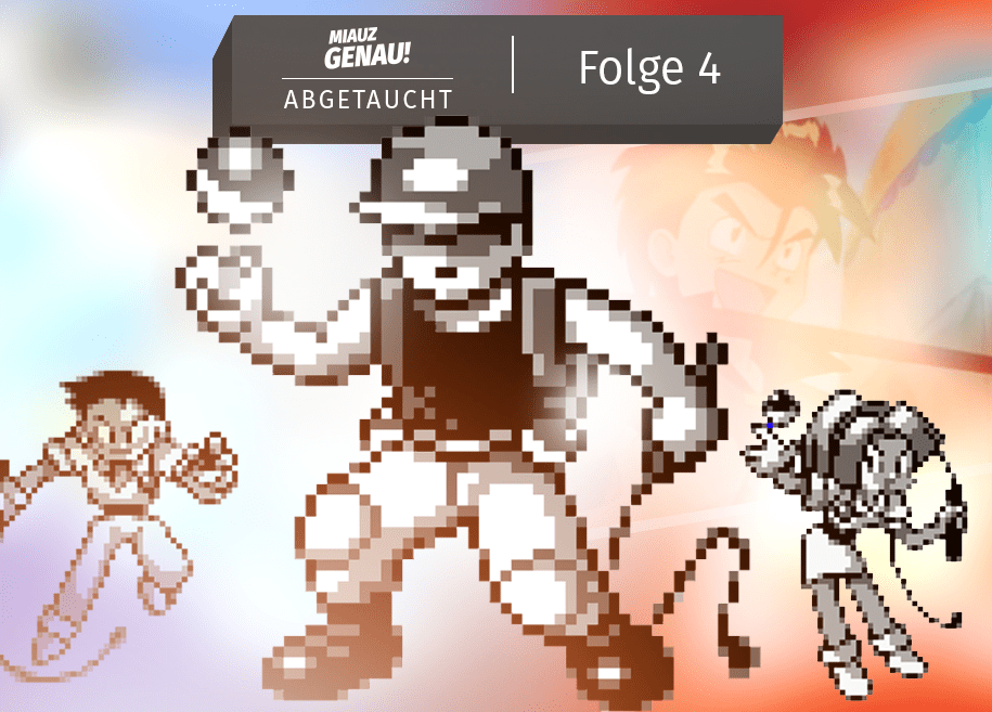 Pokémon Trainer Rot hat eine Peitsche in der Hand. Es handelt sich hierbei um einen Beta Sprite. Im Hintergrund weitere Trainer mit Peitschen