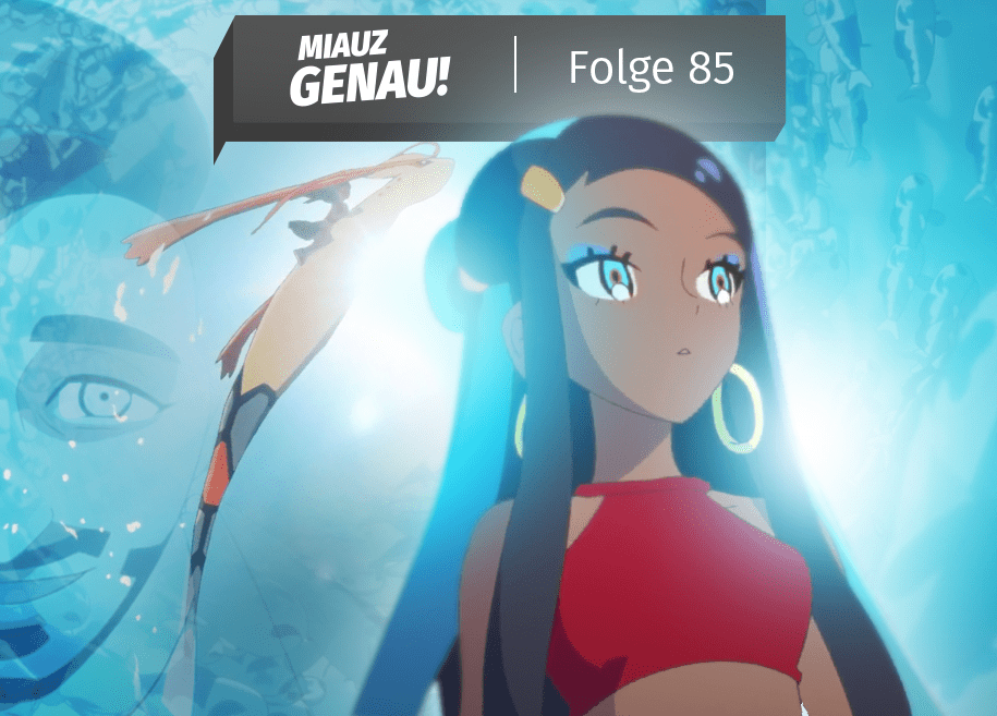 Pokemon Twilight Wings, Zwielichtschwingen, Arenaleiterin aus Schwert und Schild Kate steht im Wasser mit Nilotic und Chairman Rose im Hintergrund. Pokemon Podcast Deutsch. Miauz Genau