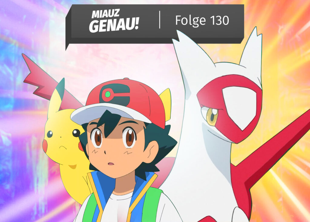 Ash, Pikachu und Latias aus der Folge "Immer der Nase nach!" aus Pokémon Reisen