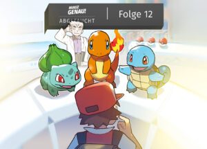 Pokémon Trainer Rot steht vor der Wahl: Bisasam Glumanda oder Schiggy im Labor von Professor Eich. Welchen Starter wird er wählen?